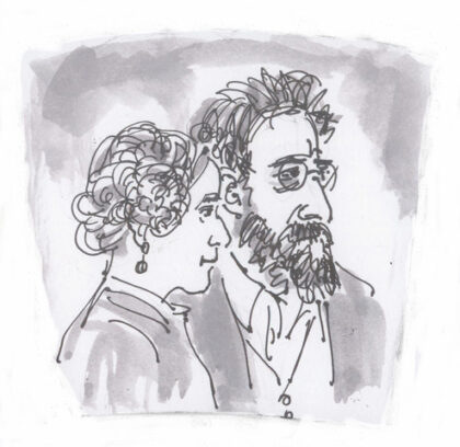 Zeichnung Mühsam Paar nach Foto von 1924 von Birgit Kiupel